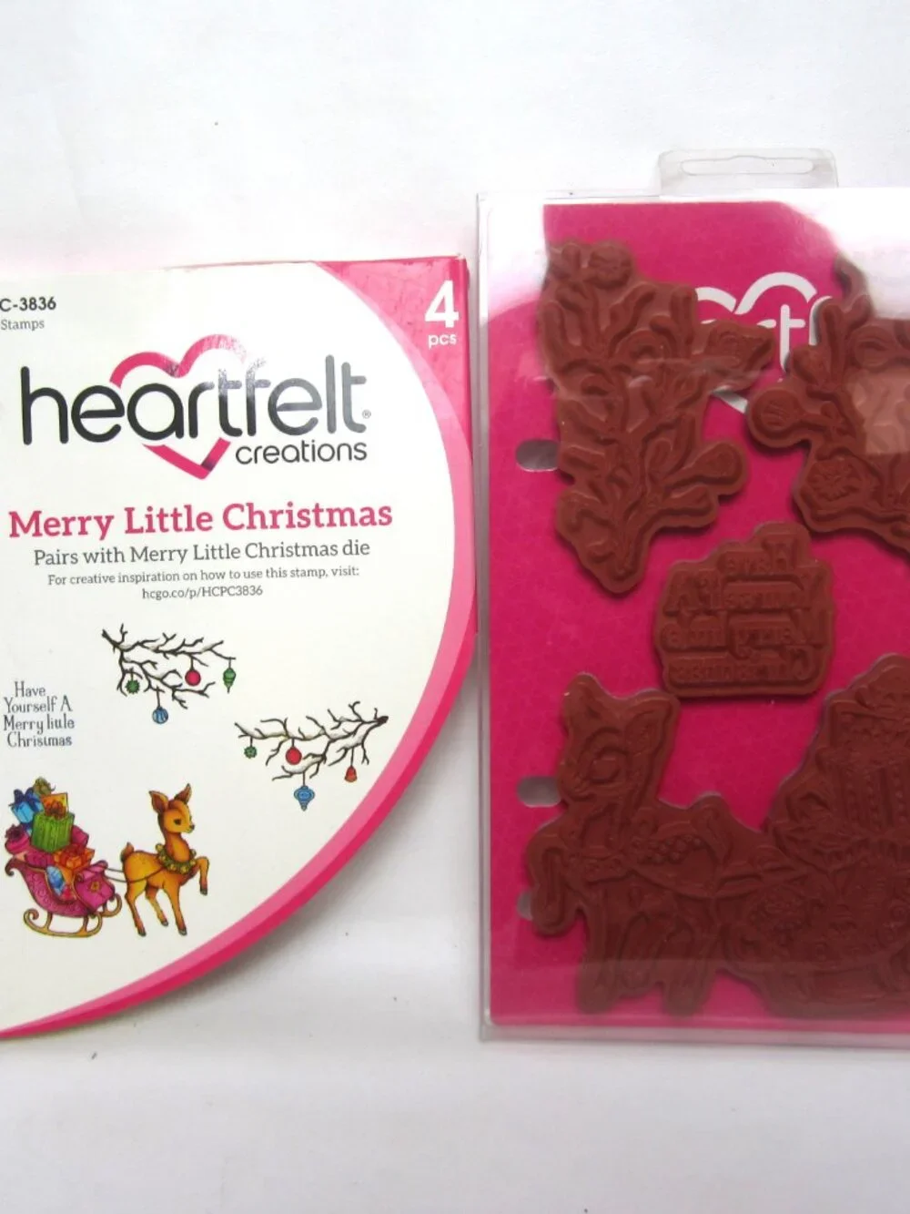 Heartfelt Creations NEW Merry Little Christmas Cling Stamps & Cling Dies Sleigh